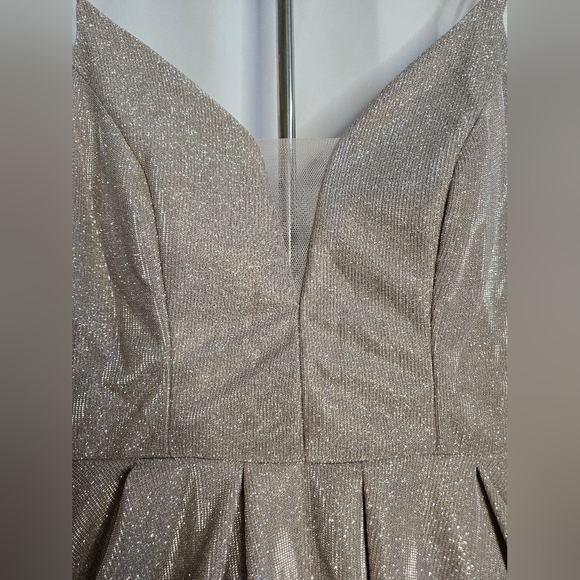 Sparkly Metallic Fit & Flare Party Dress Size 9/10 B. Darlin - Picture 2 of 8